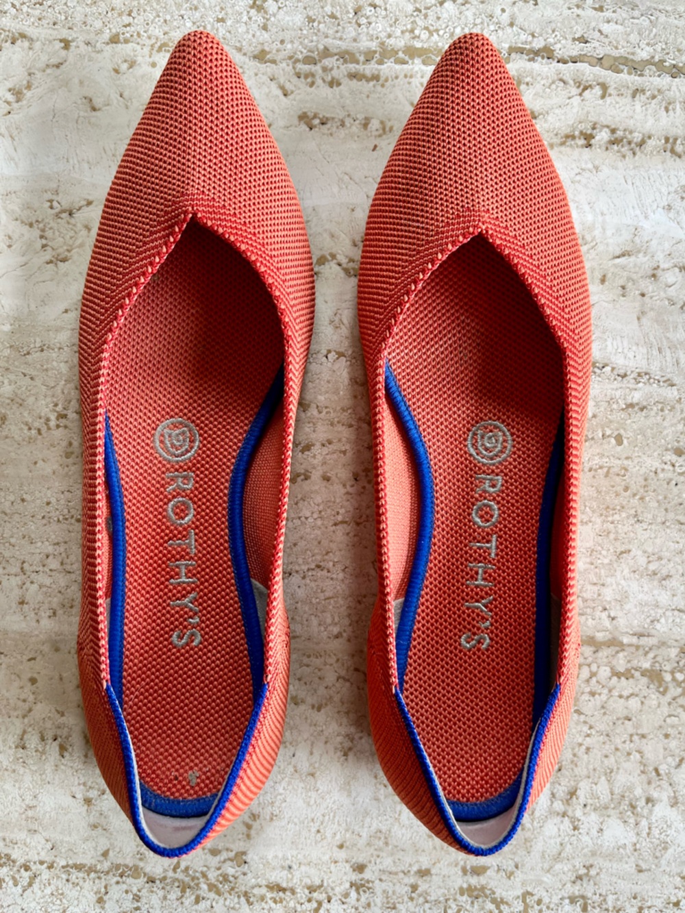 Rothy’s • The Point Flats • Persimmon Orange (Retired Color) • Size 8